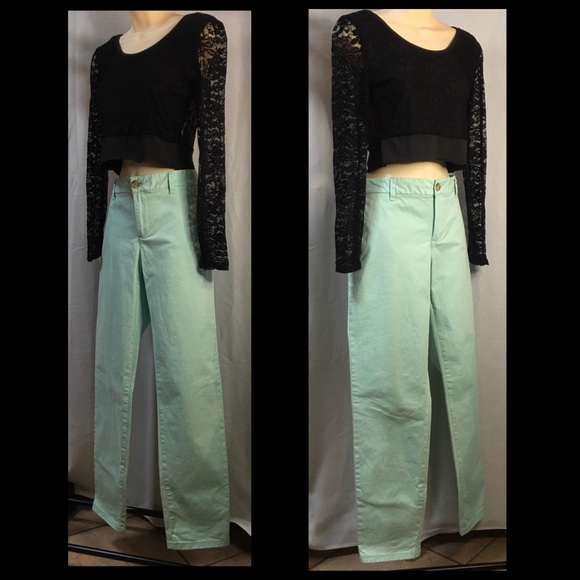 Tommy Hilfiger chinos in a cool mint colour. - Picture 2 of 8